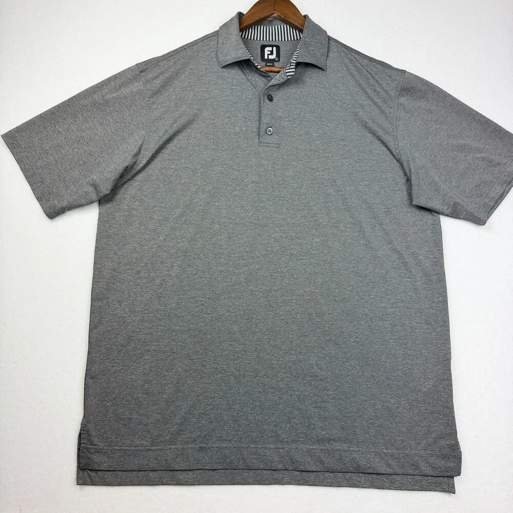 FootJoy Gray Performance Golf Polo Large